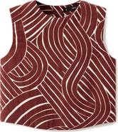 MANGO Geometric Print Crop Top