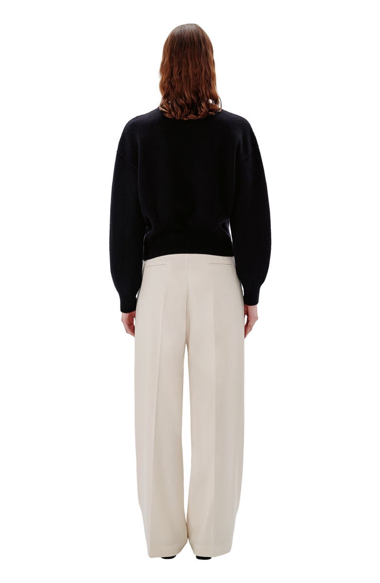 Another Tomorrow CASHMERE KNIT SWEATSHIRT, Alternate, color, Black