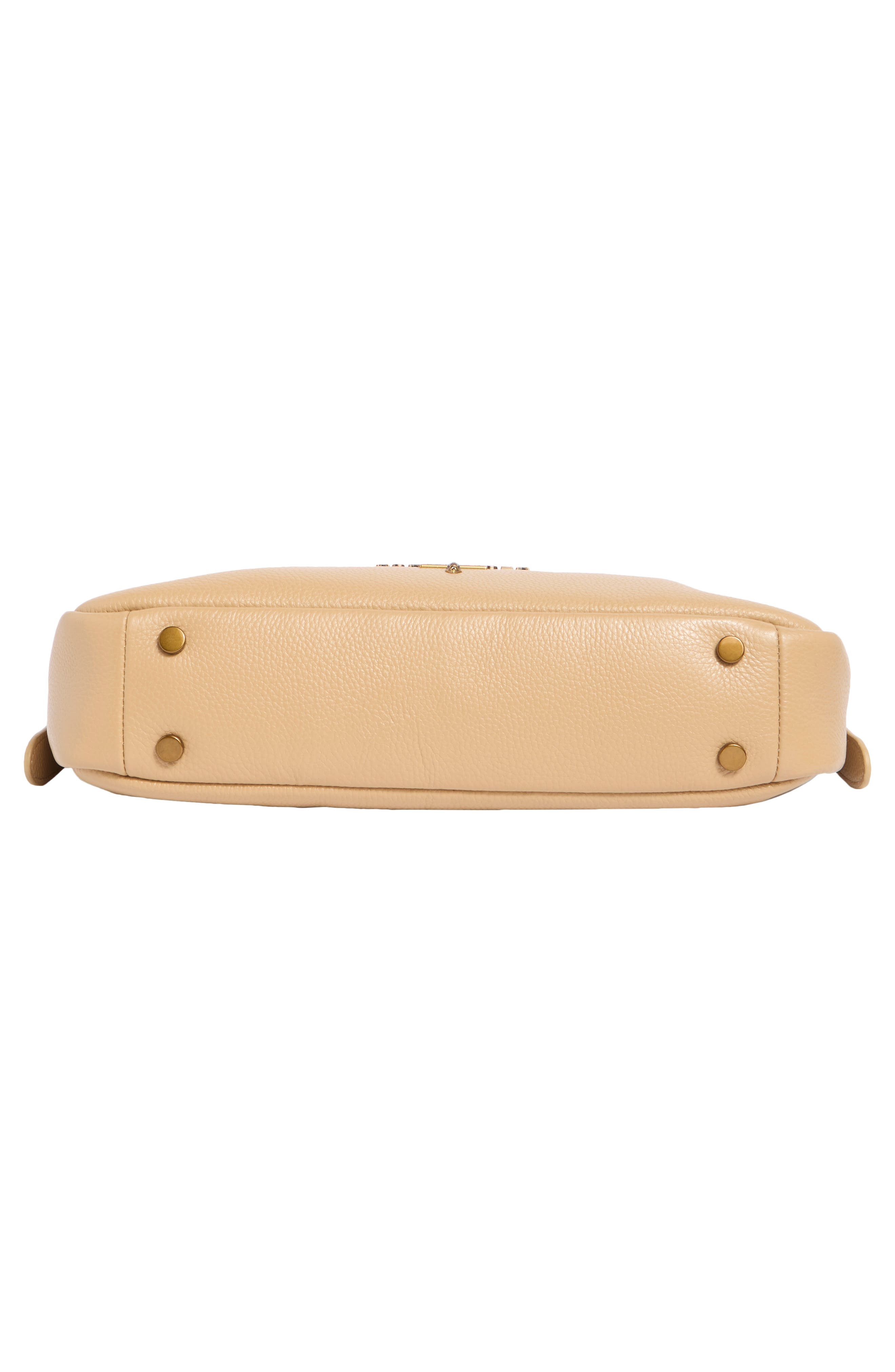 Angel Soft Leather Shoulder Bag, Alternate, color, DARK BEIGE