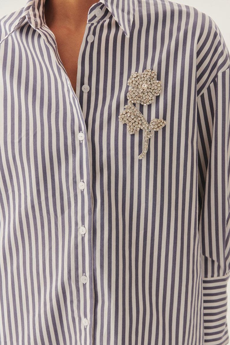 Daniela Poplin Shirt, Alternate, color, NAVY