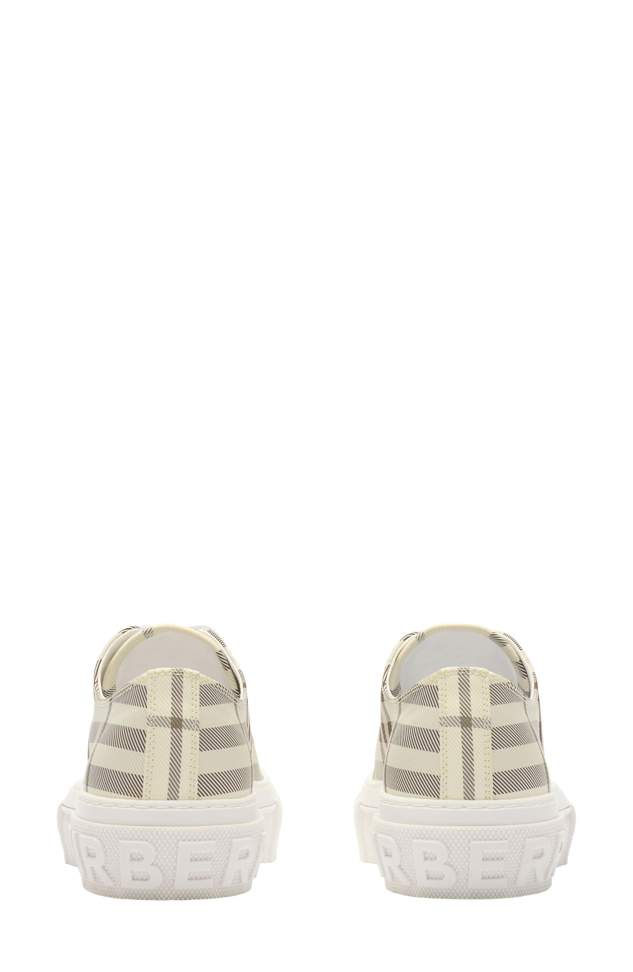 Burberry Jack Check Low Top Sneaker, Alternate, color, Light Beige