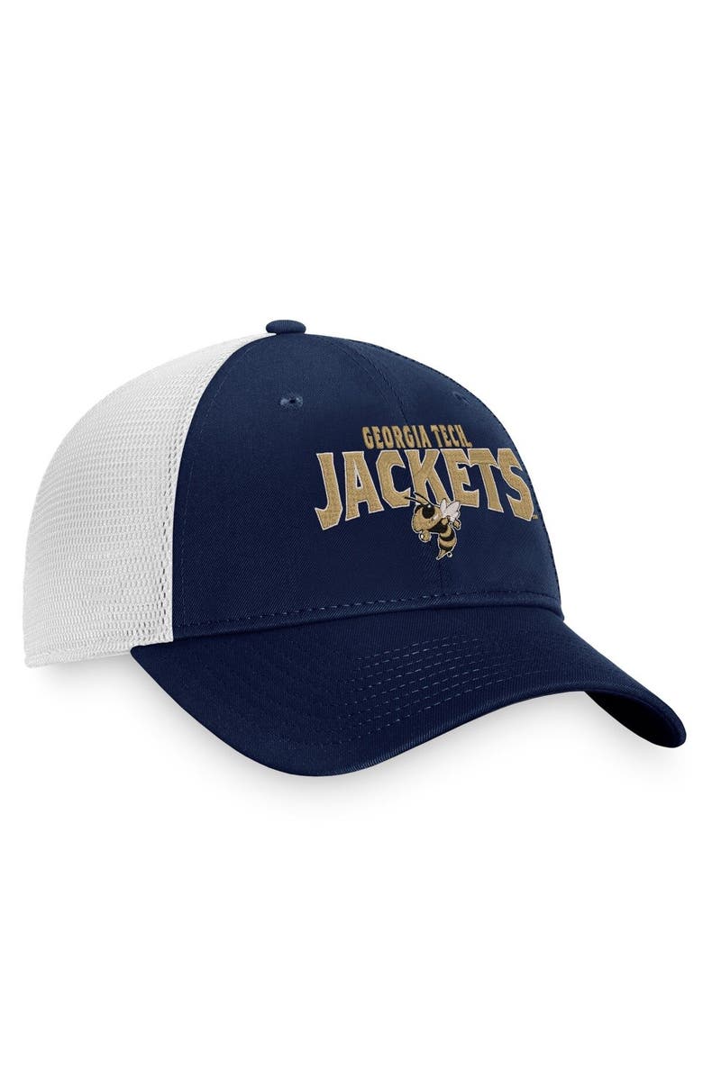 TOP OF THE WORLD Men's Top of the World Navy/White Georgia Tech Yellow Jackets Breakout Trucker Snapback Hat, Alternate, color, 