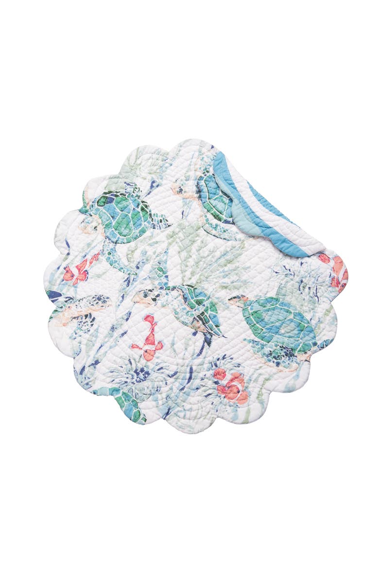 Sea Turtle Cove Round Placemats Set of 6, 17", Alternate, color, Pink