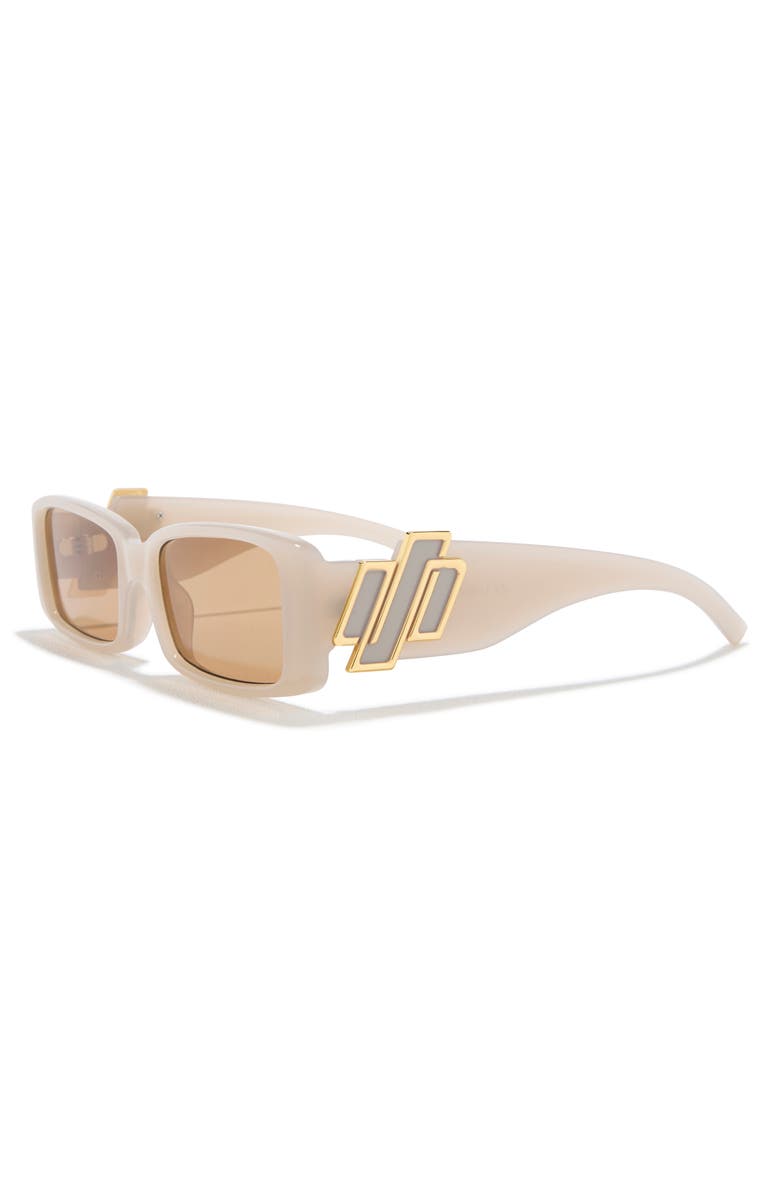 Le Specs Cruel Intentions 56mm Rectangular Sunglasses, Alternate, color, Oatmeal