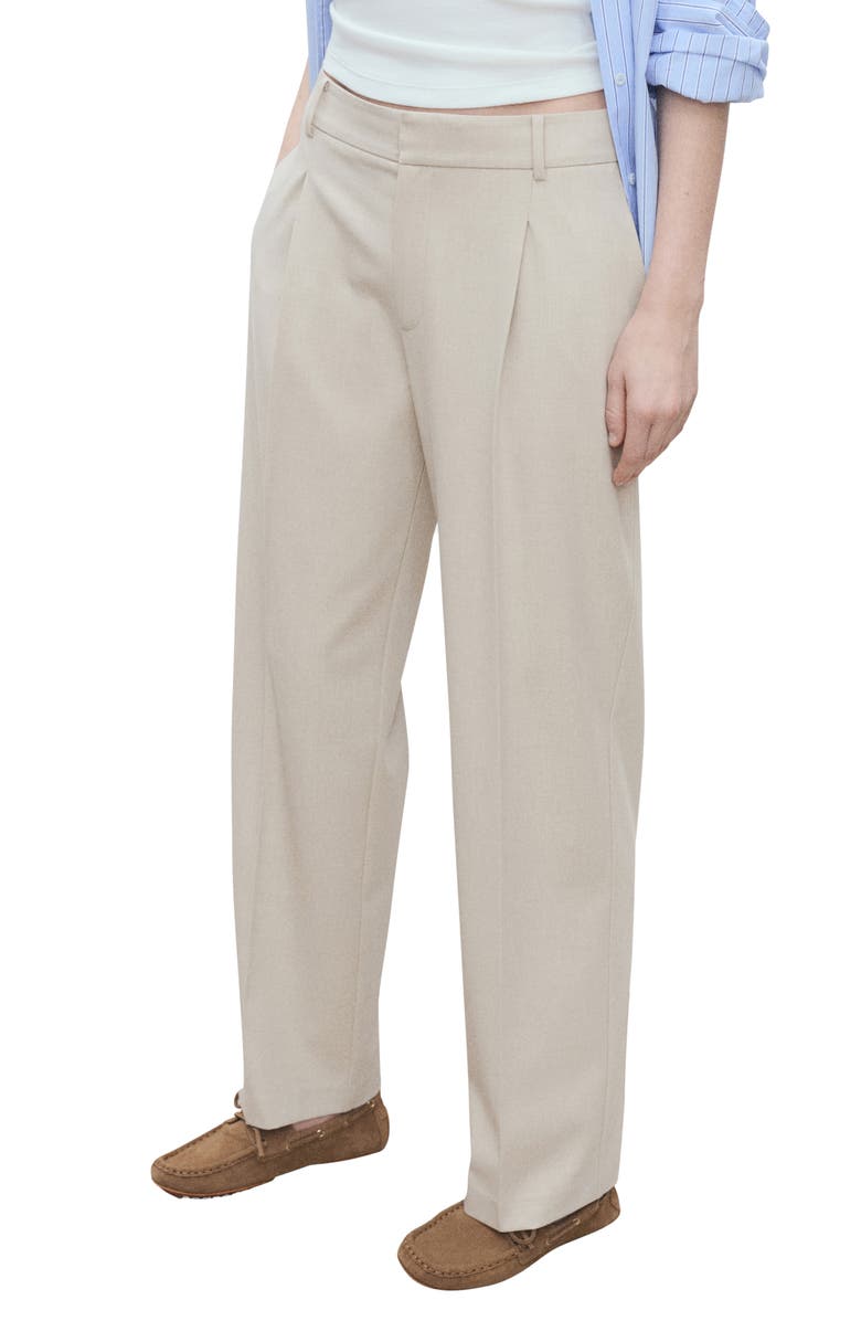 MANGO Pleated Straight Leg Pants, Main, color, 