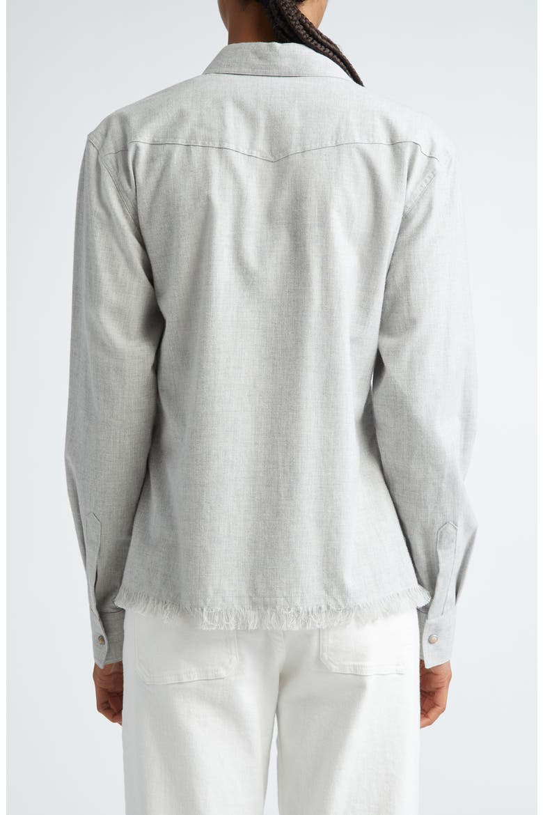 Raw Hem Western Shirt, Alternate, color, GREY
