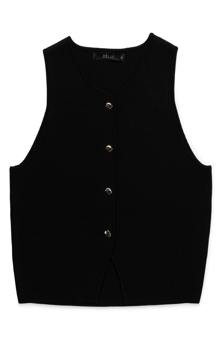 DELUC Ibiza Knit Vest, Main, color, Black