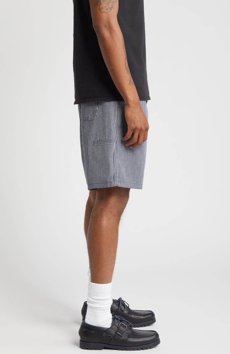 Saturdays NYC Flat Front Stripe Twill Shorts, Alternate, color,