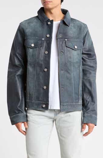 PURPLE BRAND Leather Trucker Jacket