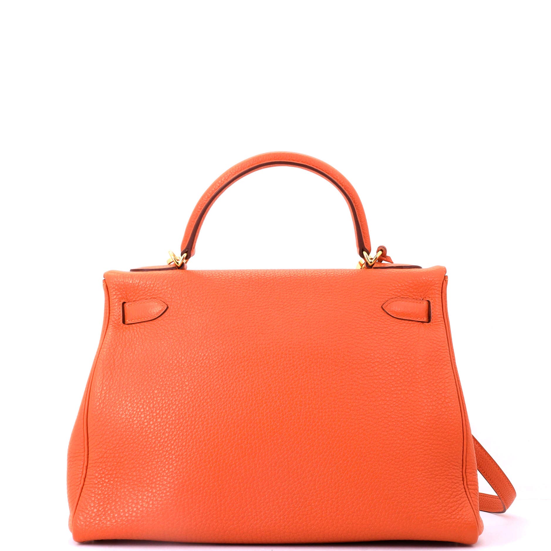 Pre-Owned Hermes Kelly Handbag Orange Togo with Gold Hardware 32, Alternate, color, Orange H