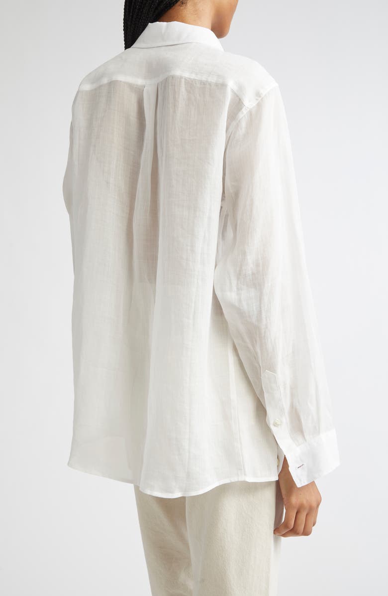 TOTEME Double Collar Button-Up Shirt, Alternate, color, White