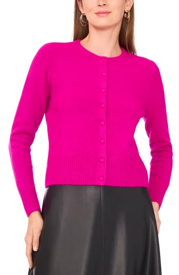 Vince Camuto Button-up Cardigan In Pink