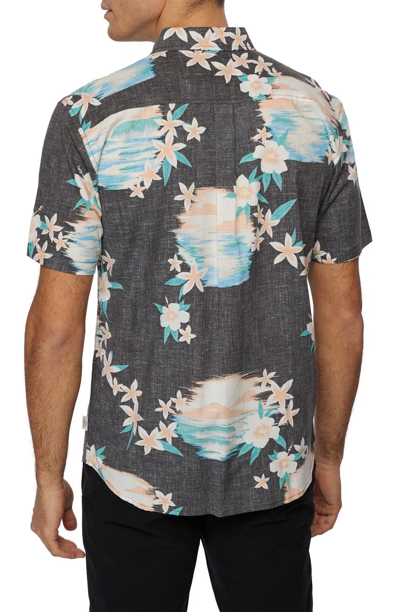 O'Neill Standard Fit Lei Over Short Sleeve Button-Up Shirt, Alternate, color, 