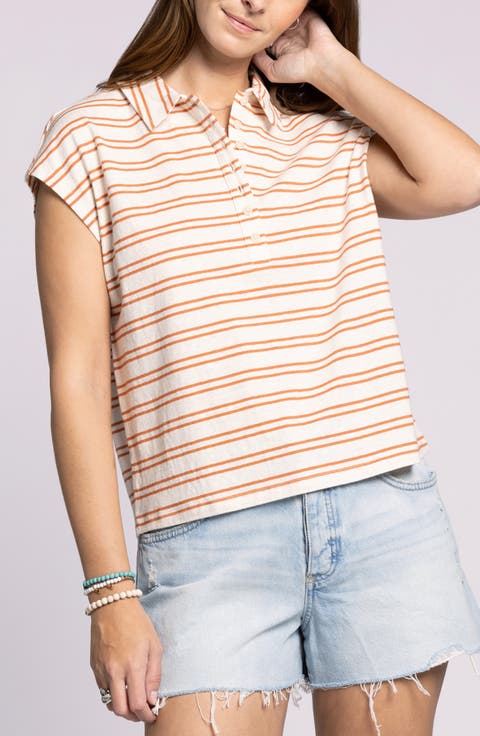 Remi Cap Sleeve Linen & Cotton Polo