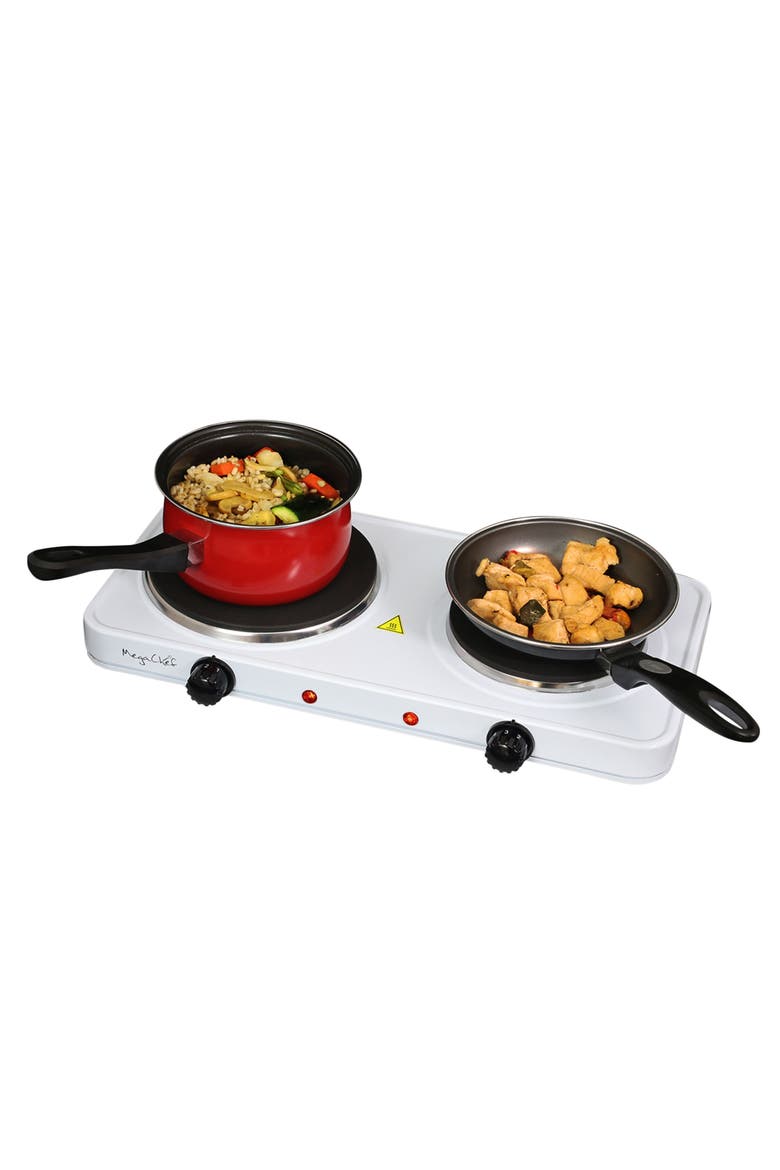 Dual Burner Cooktop, Alternate, color, White