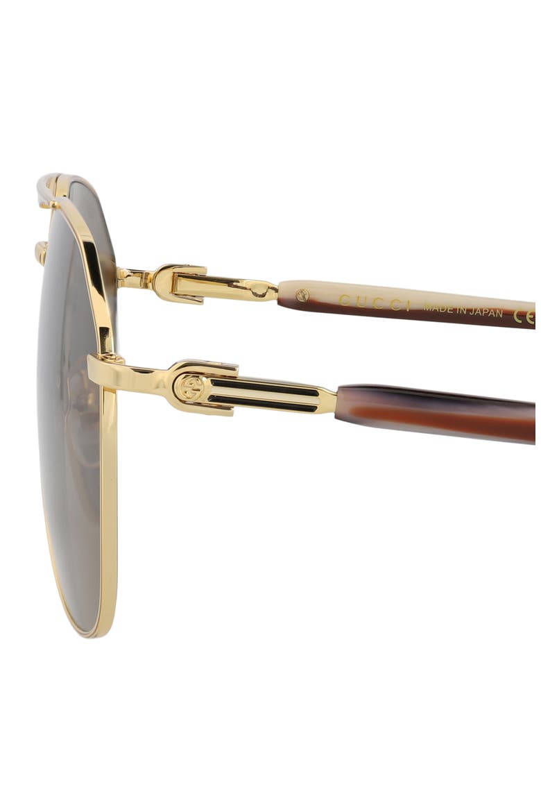 59mm Aviator Sunglasses, Alternate, color, GOLD GOLD BROWN