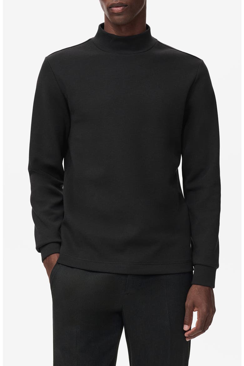 Slim Fit Long Sleeve Mock Neck Thermolite® T-Shirt, Main, color, BLACK