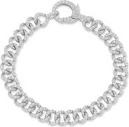 GLAZE JEWELRY Sterling Silver CZ Chain Link Bracelet