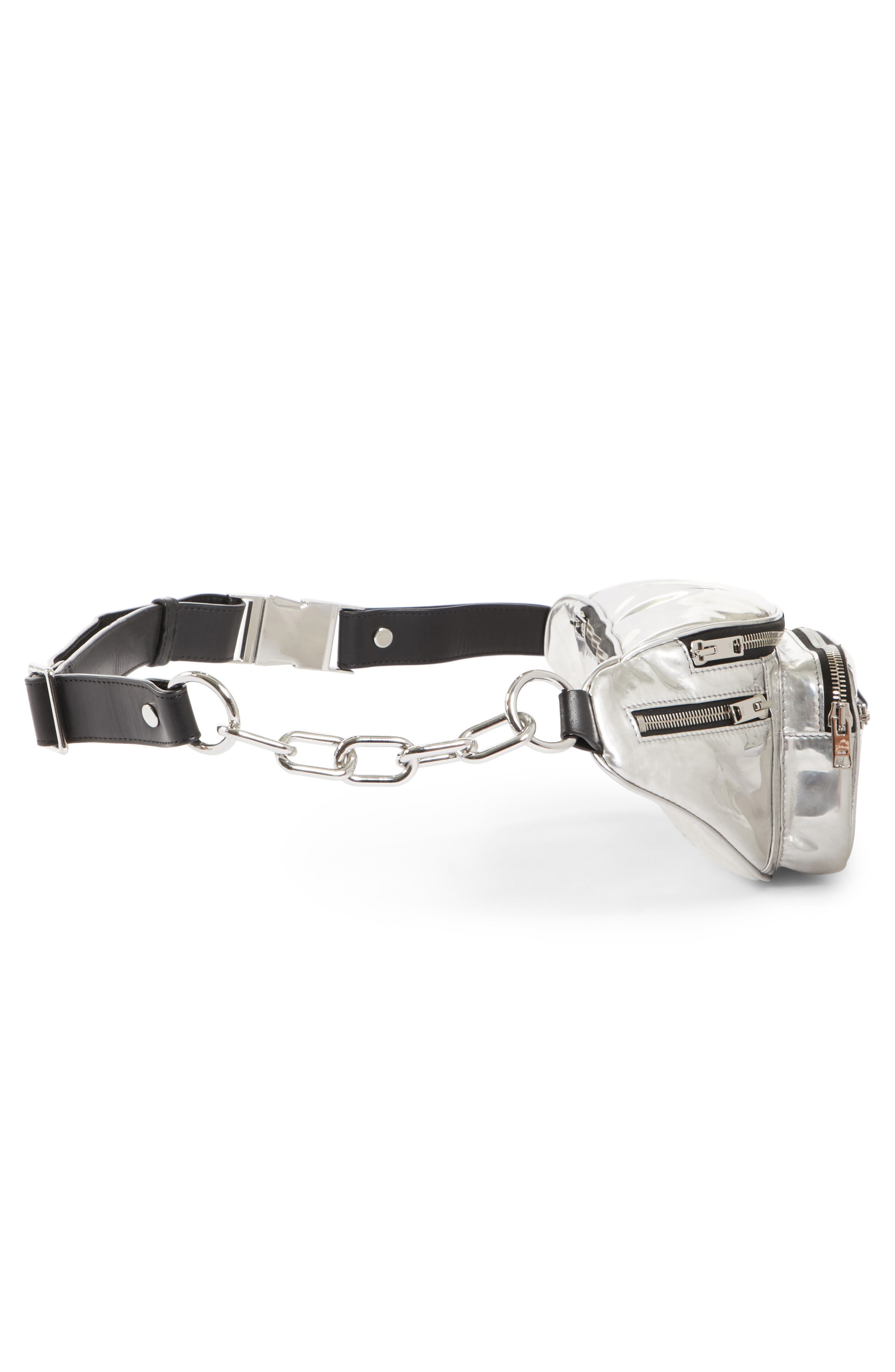 Attica Faux Leather Belt Bag, Alternate, color, SILVER