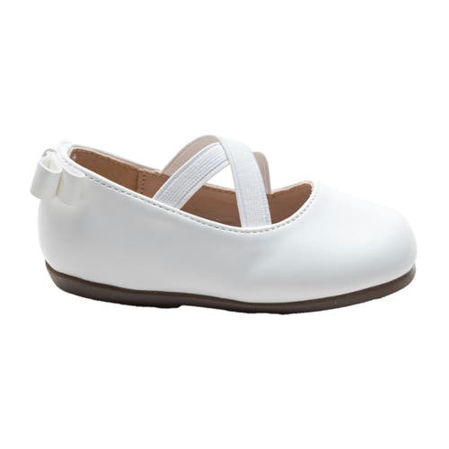 Tulleen Charmed Cross Banded Ribbon Flats In White