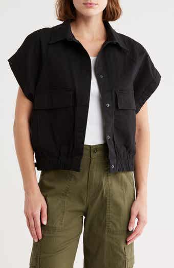 SUPPLIES BY UNIONBAY Shawna Short Sleeve Stretch Cotton Crop Jacket