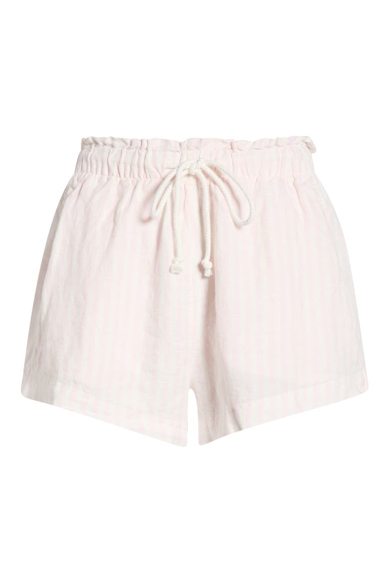 Getaway Linen Cover-Up Shorts, Alternate, color, BUNGALOW DELIGHT/ COCONUT