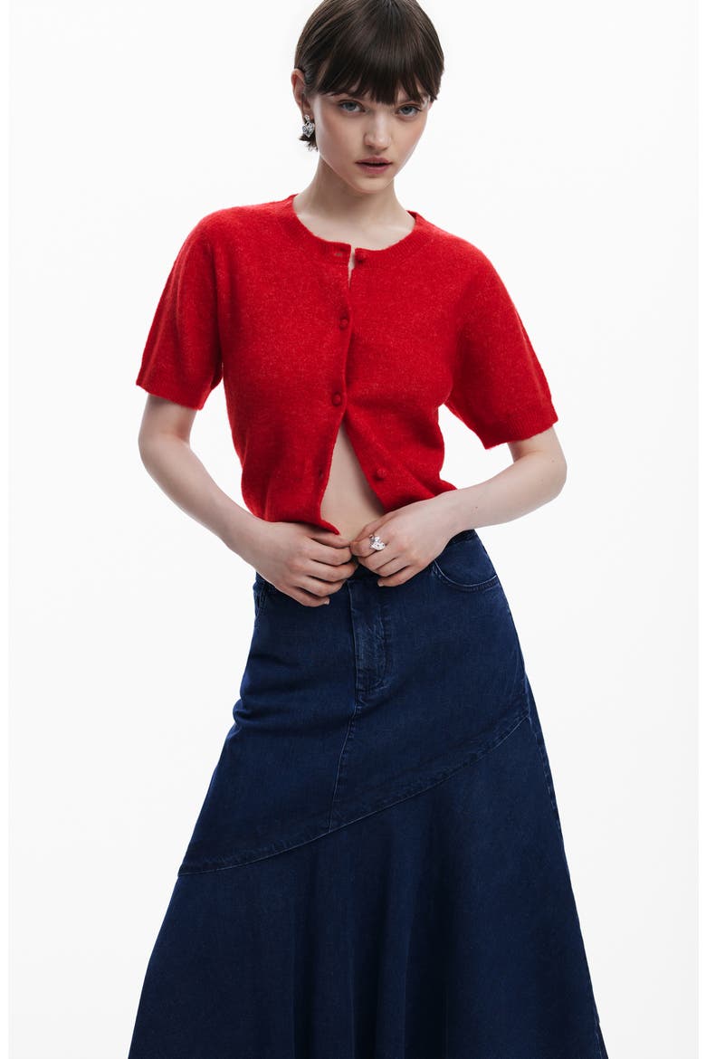 Denim Skirt, Alternate, color, BLUE