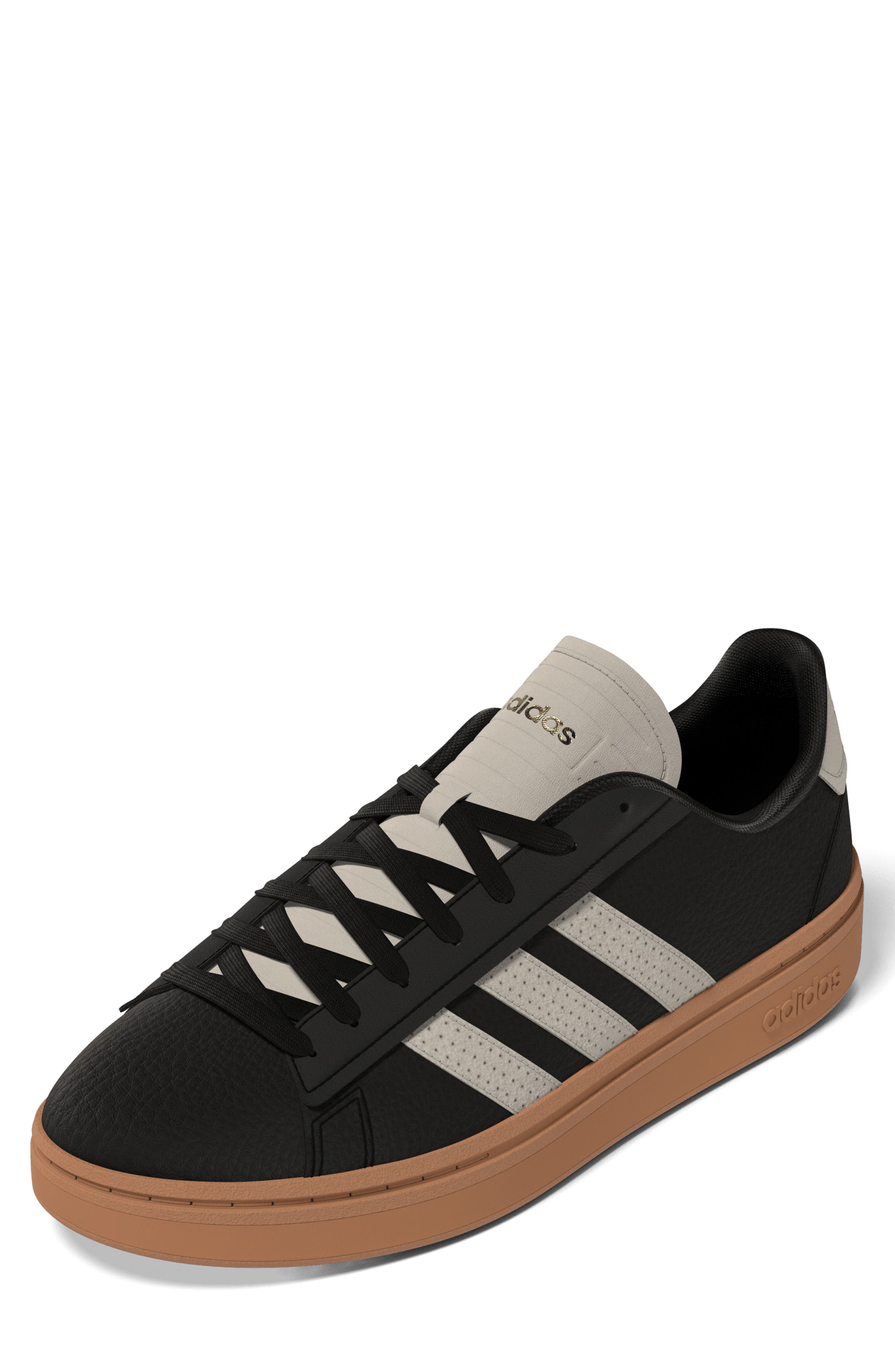 Grand Court Alpha Sneaker, Main, color, BLACK/ ALUMINA/ GOLD METALLIC