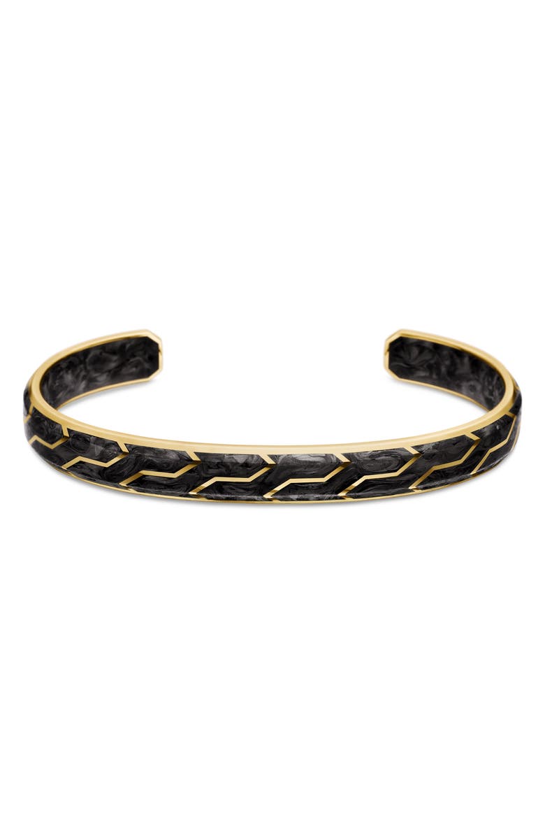 David Yurman Forged Carbon Cuff Bracelet in 18K Yellow Gold, 8.5mm, Alternate, color, Forged Carbon?
