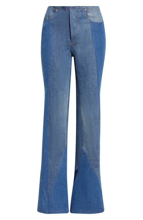 Conner Ives Reconstituted Bootcut Jeans In Blue