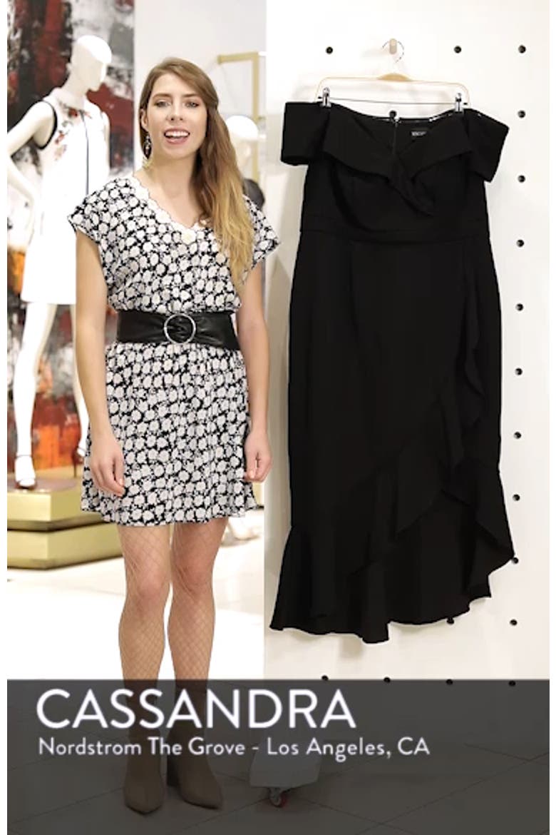 Xscape Off the Shoulder Ruffle Midi Dress video