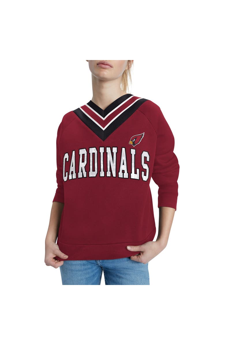 Tommy Hilfiger Women's Tommy Hilfiger Cardinal Arizona Cardinals Heidi V-Neck Pullover Sweatshirt, Alternate, color, Cardinal