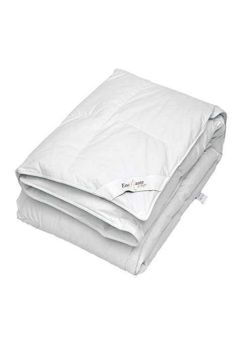 Luxury European Down & Feather Queen Size Comforter - White