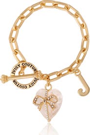 Juicy Couture Heart Stone & J Charm Bracelet
