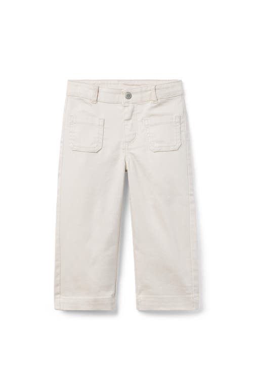 Janie And Jack The Wide Leg Twill Pant In White