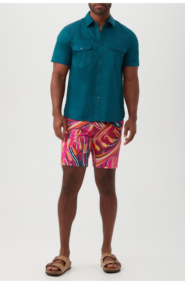 MR TURK Shelton Short Sleeve Button-Up Shirt, Alternate, color, Greenwich Green