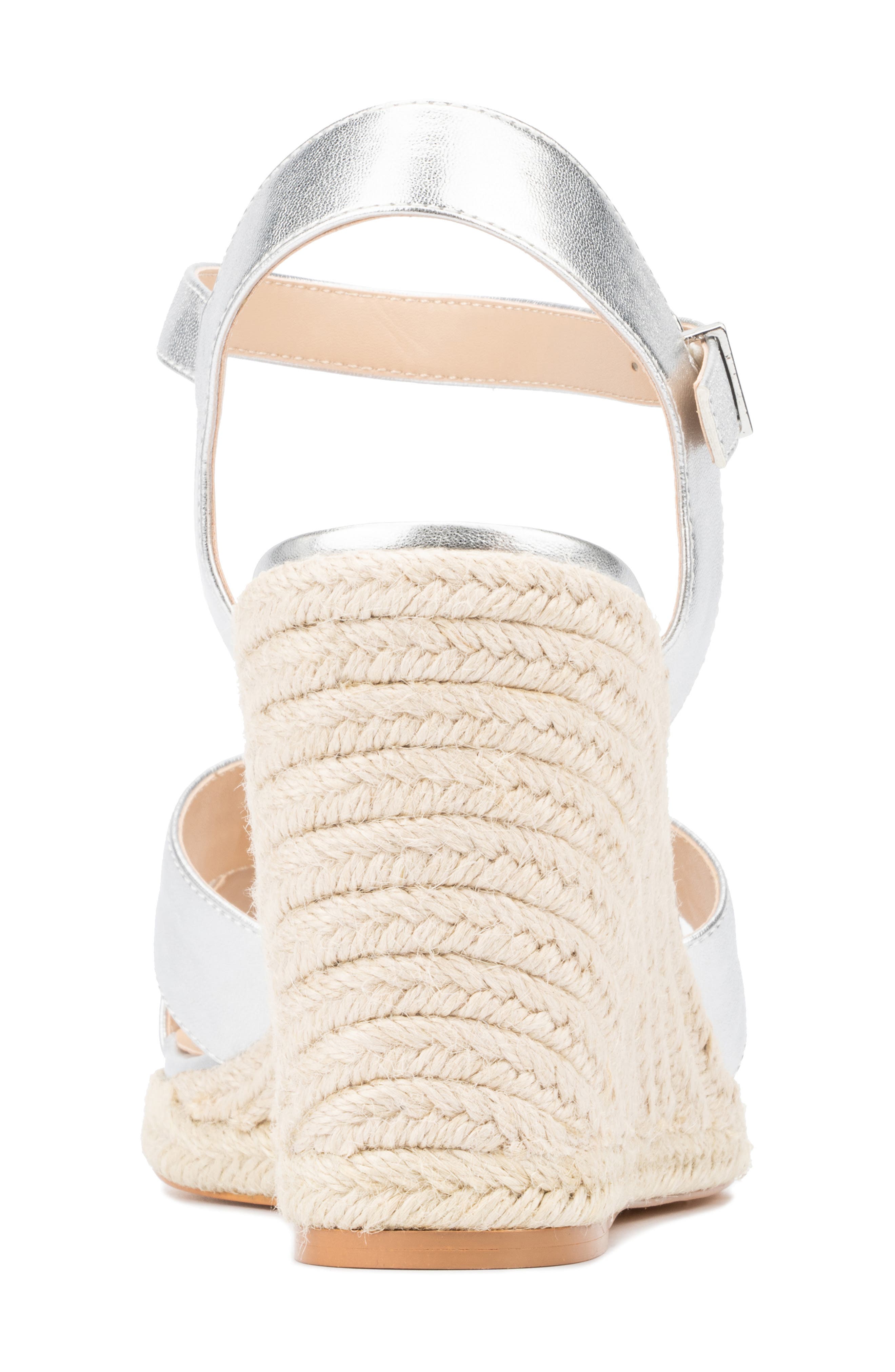 Fashion to Figure Irene Metallic Espadrille Wedge Sandal - Wide Width, Alternate, color, 