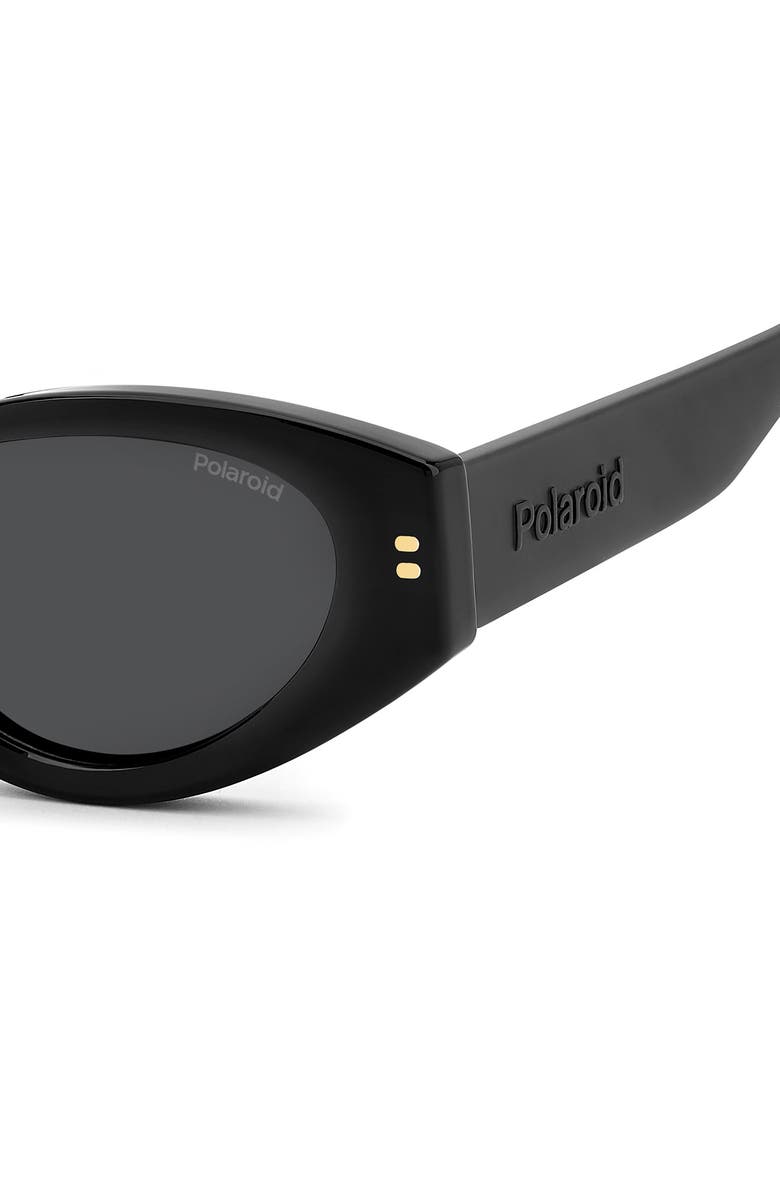 Polaroid 51mm Polarized Cat Eye Sunglasses, Alternate, color, Black/ Grey Pz