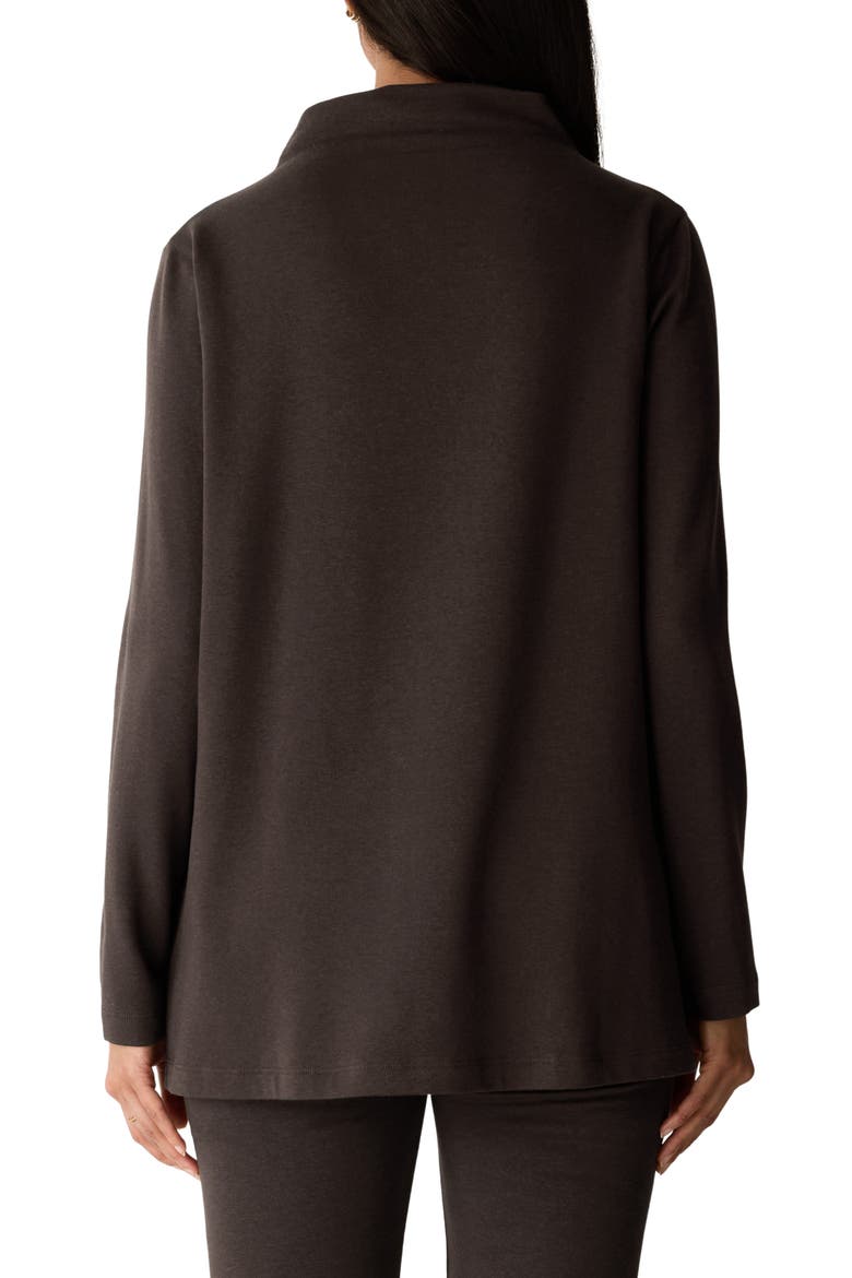 Funnel Neck Tunic Top, Alternate, color, COFFEE