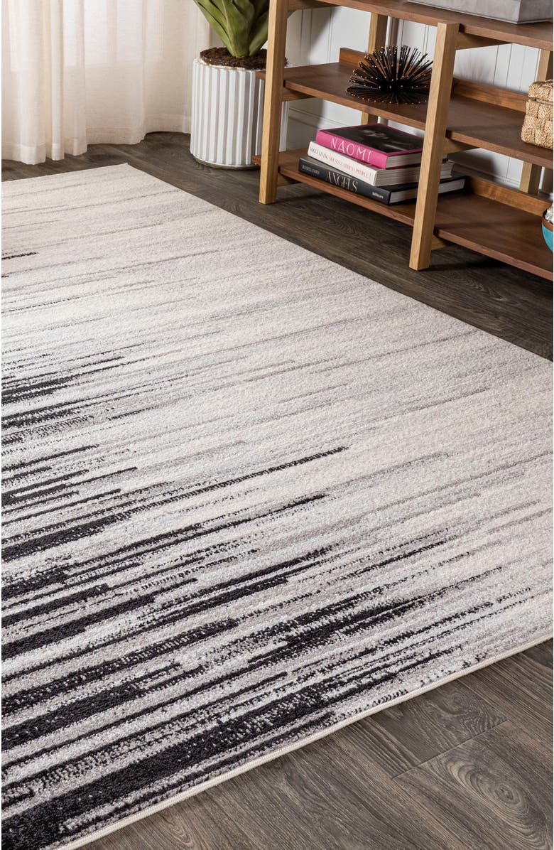 JONATHAN Y Linear Modern Half-Stripe Area Rug, Alternate, color, Gray/Cream