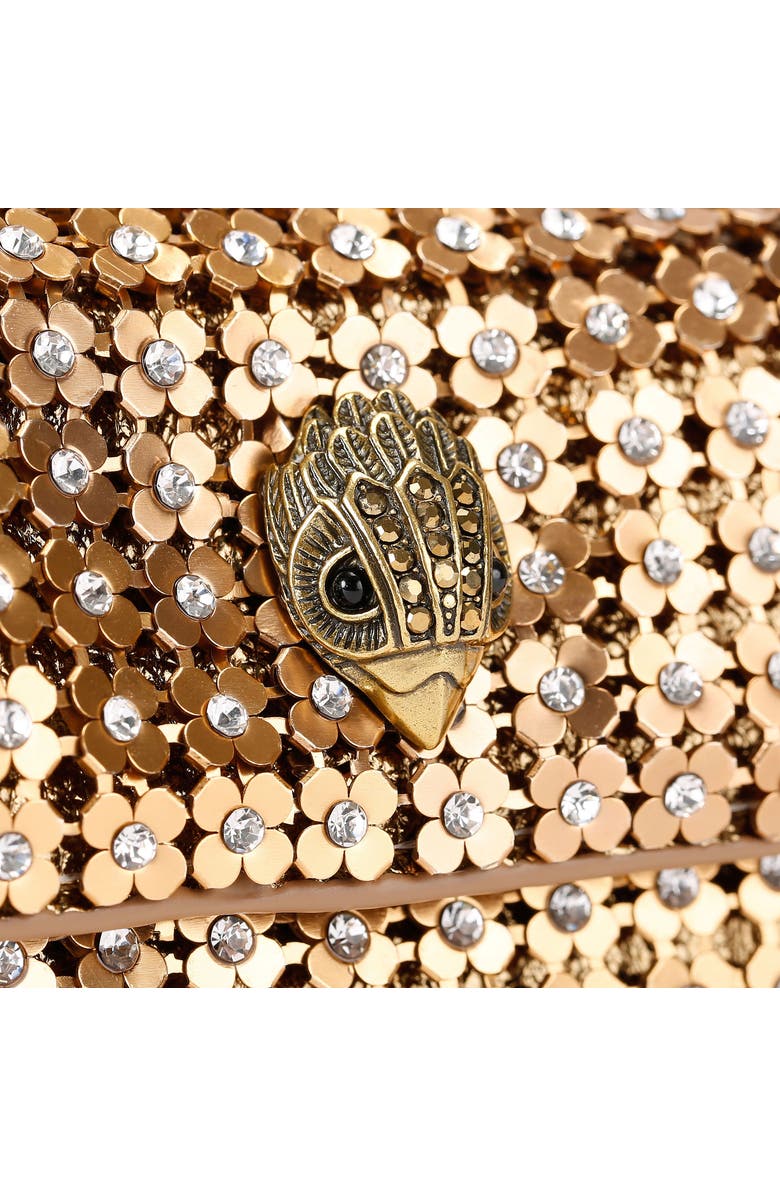 Kurt Geiger London Mini Crystal Flower Party Crossbody Bag, Alternate, color, Gold