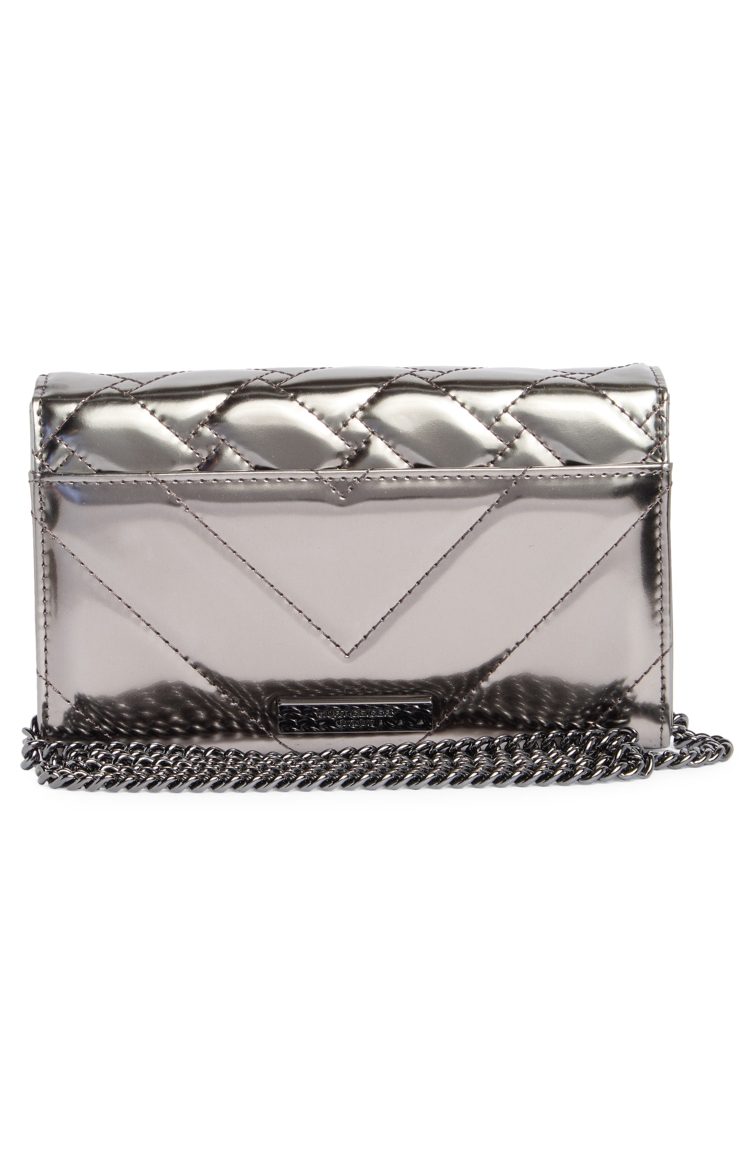 Kurt Geiger London Kensington Quilted Leather Wallet on a Chain, Alternate, color, 
