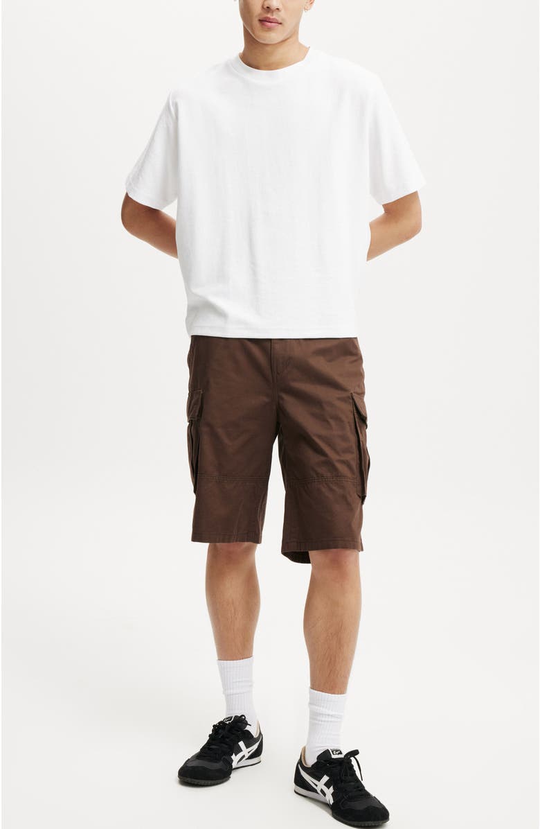 Cotton On Men's Baggy Cargo Short, Alternate, color, Chocolate Twill