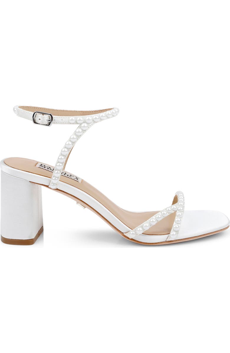 Badgley Mischka Collection Giabella Ankle Strap Sandal, Alternate, color, White Satin