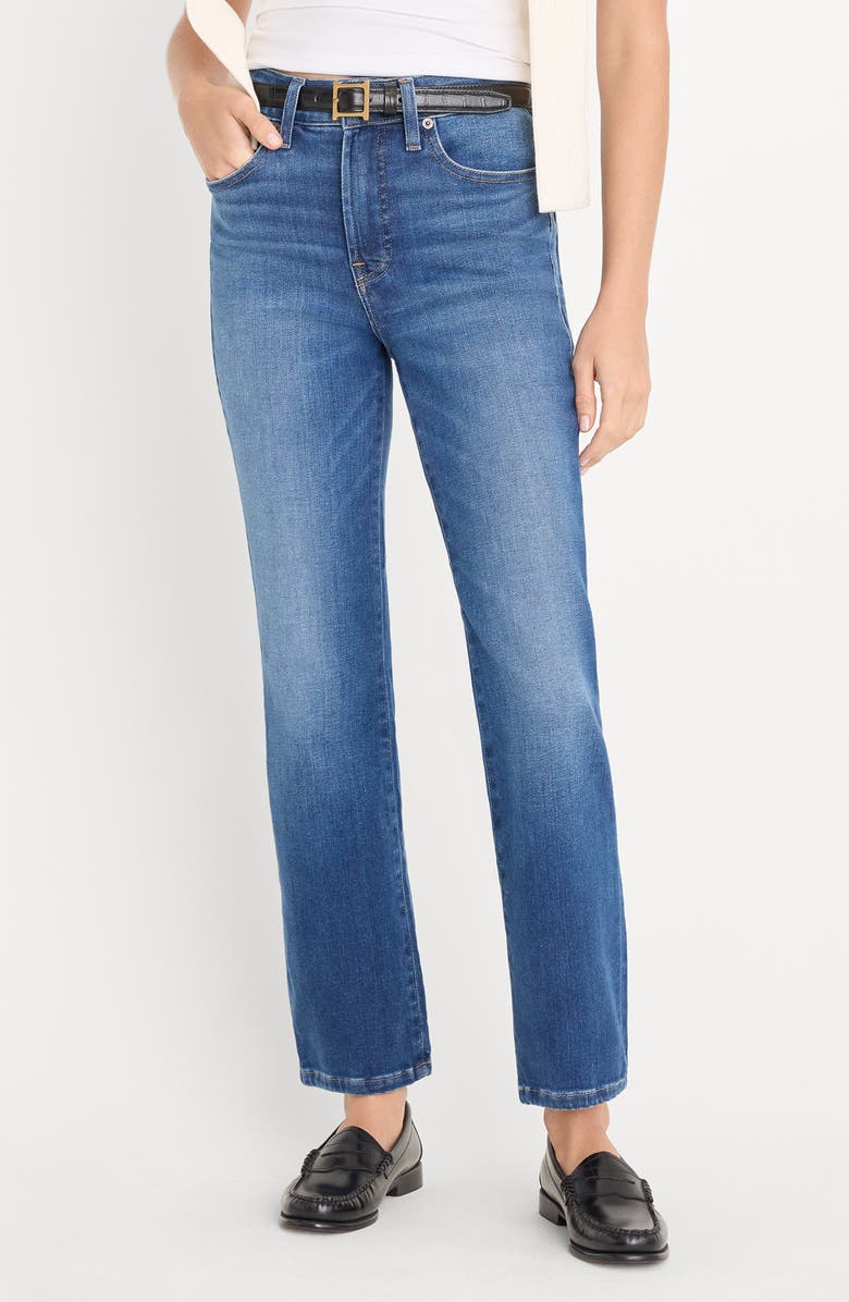 Good American Soft-Tech Good Legs Ankle Straight Leg Jeans, Alternate, color, Indigo1233