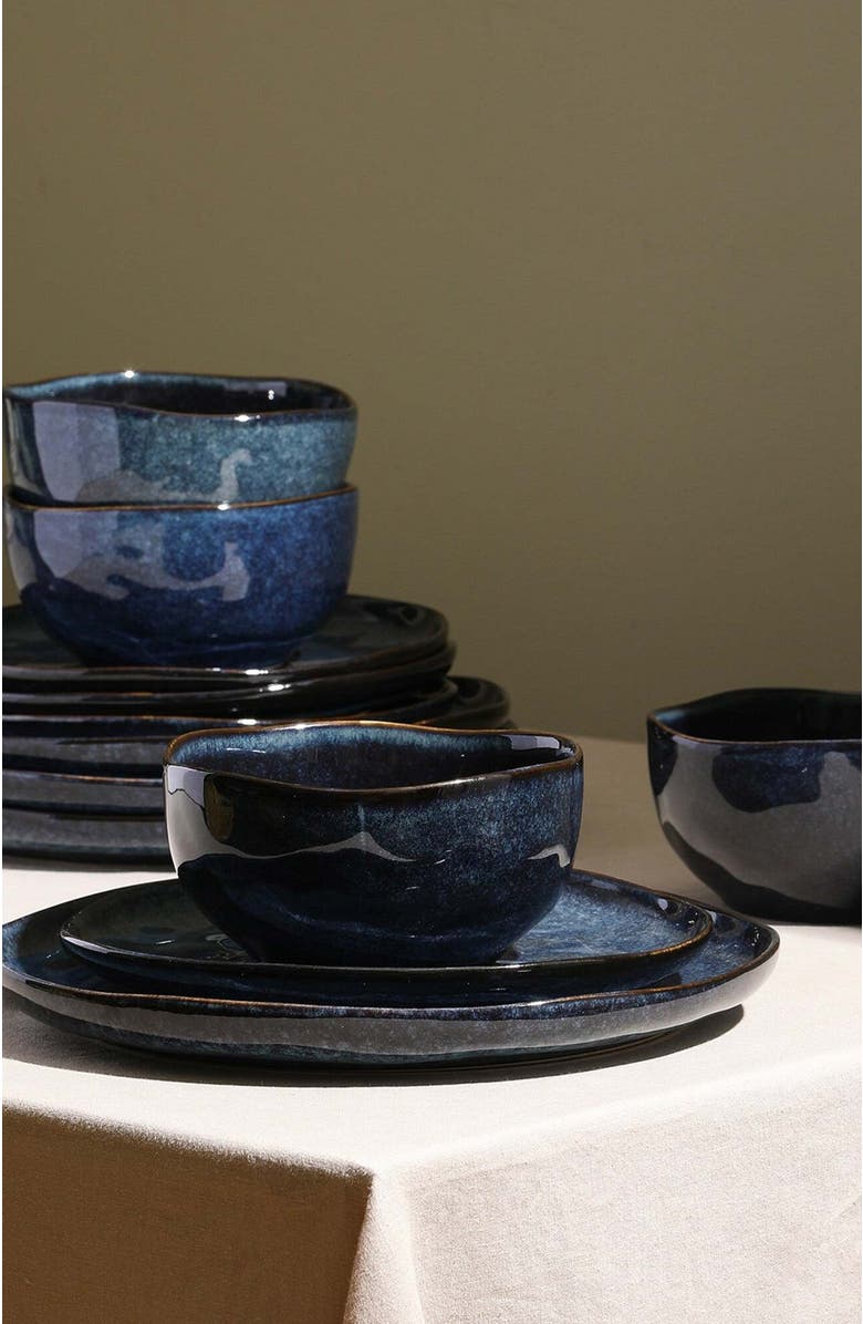 Stone Lain Mirella Stoneware 24-Piece Dinnerware Set, Alternate, color, Blue