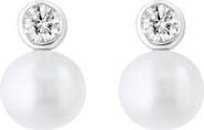 EFFY Lab-Grown Diamond & Freshwater Pearl Drop Earrings