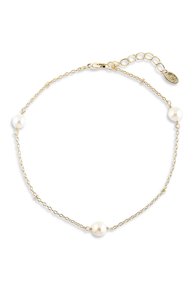 Freshwater Pearl Station Bracelet, Main, color, GOLD
