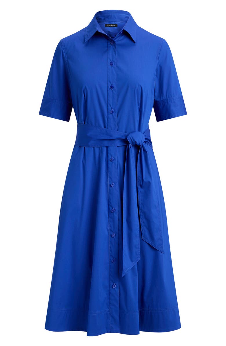 Lauren Ralph Lauren Finnbarr Belted Cotton Blend Shirtdress, Alternate, color, Blue