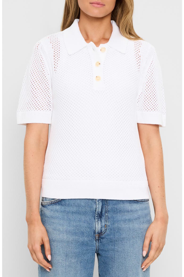 Perri Open Stitch Cotton Sweater, Main, color, WHITE